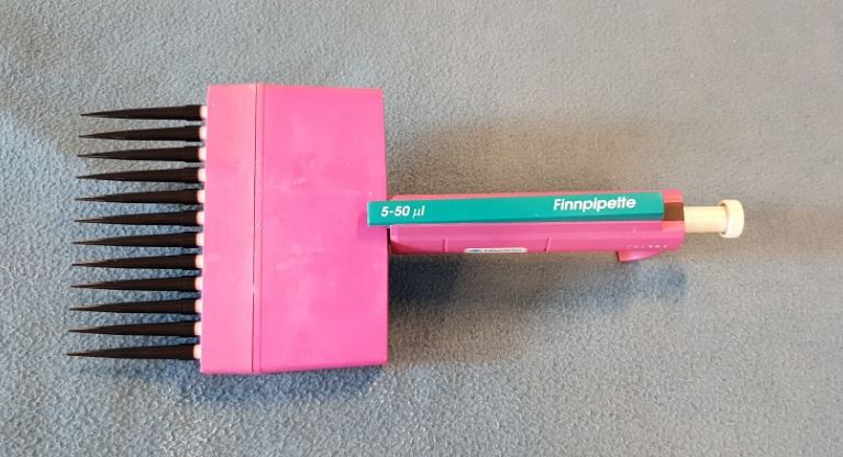 중고 Finnpipette / 12채널 멀티 채널 피펫 Multi Pipet / 5 ~ 50ul