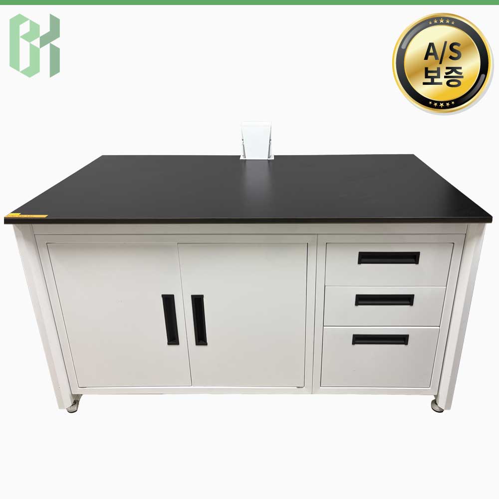 중고 콘센트 수납형 벽면 실험대 Wall Lab Bench with Power Outlet Box / 선반+서랍 일체형, w 1500 (CQ42)