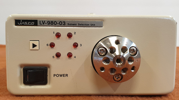 중고 Jasco HPLC solvent selection unit selector analytical chromatography LV-980-03