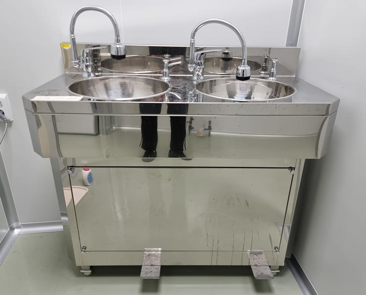 중고 2인용 페달식 손세정대 세정기 손세척대 (SU17)