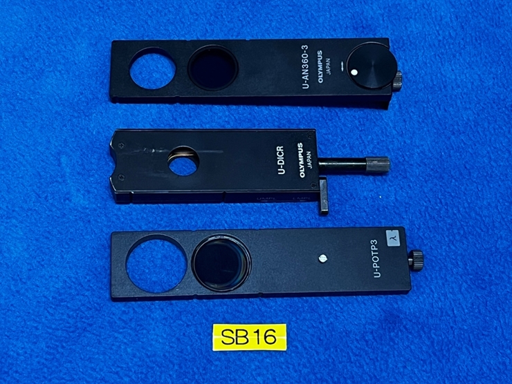 중고 Olympus U-POTP3, U-DICR, U-AN360-3 편광 DIC 필터 Set (SB16)