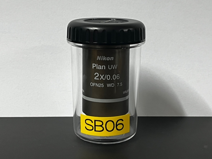 중고 Nikon Plan UW 2x/0.06 Microscope Objective 현미경 대물렌즈 (SB06)