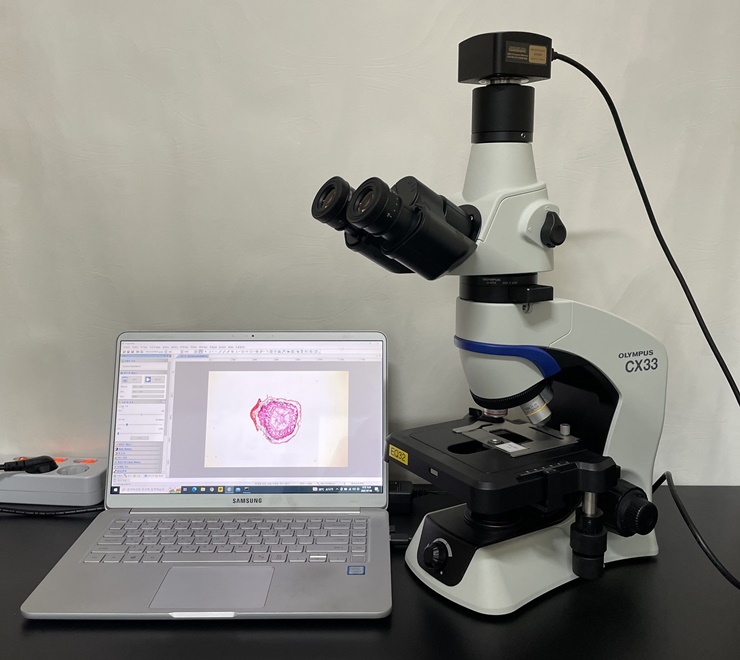 중고 올림푸스 편광 생물현미경 화장품용 CX33 + 5M (EQ32)
