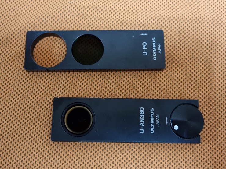 중고 Olympus U-AN360 + U-PO 편광 필터 Set