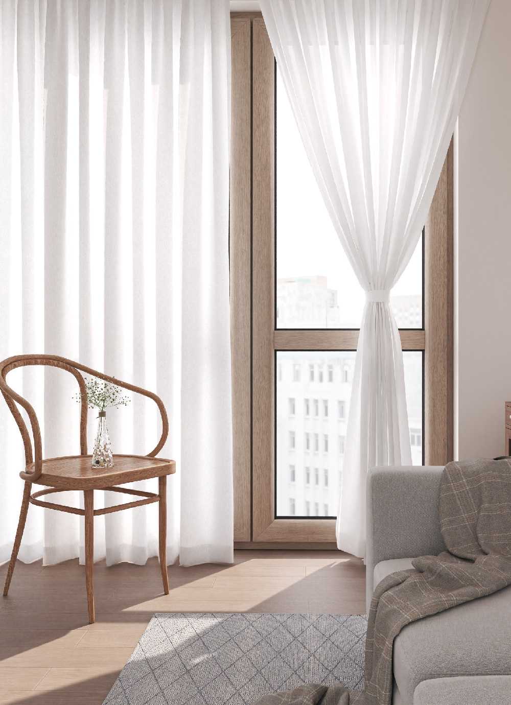 Chareureu Premium Bichim without Butterfly Wrinkle Chiffon curtain