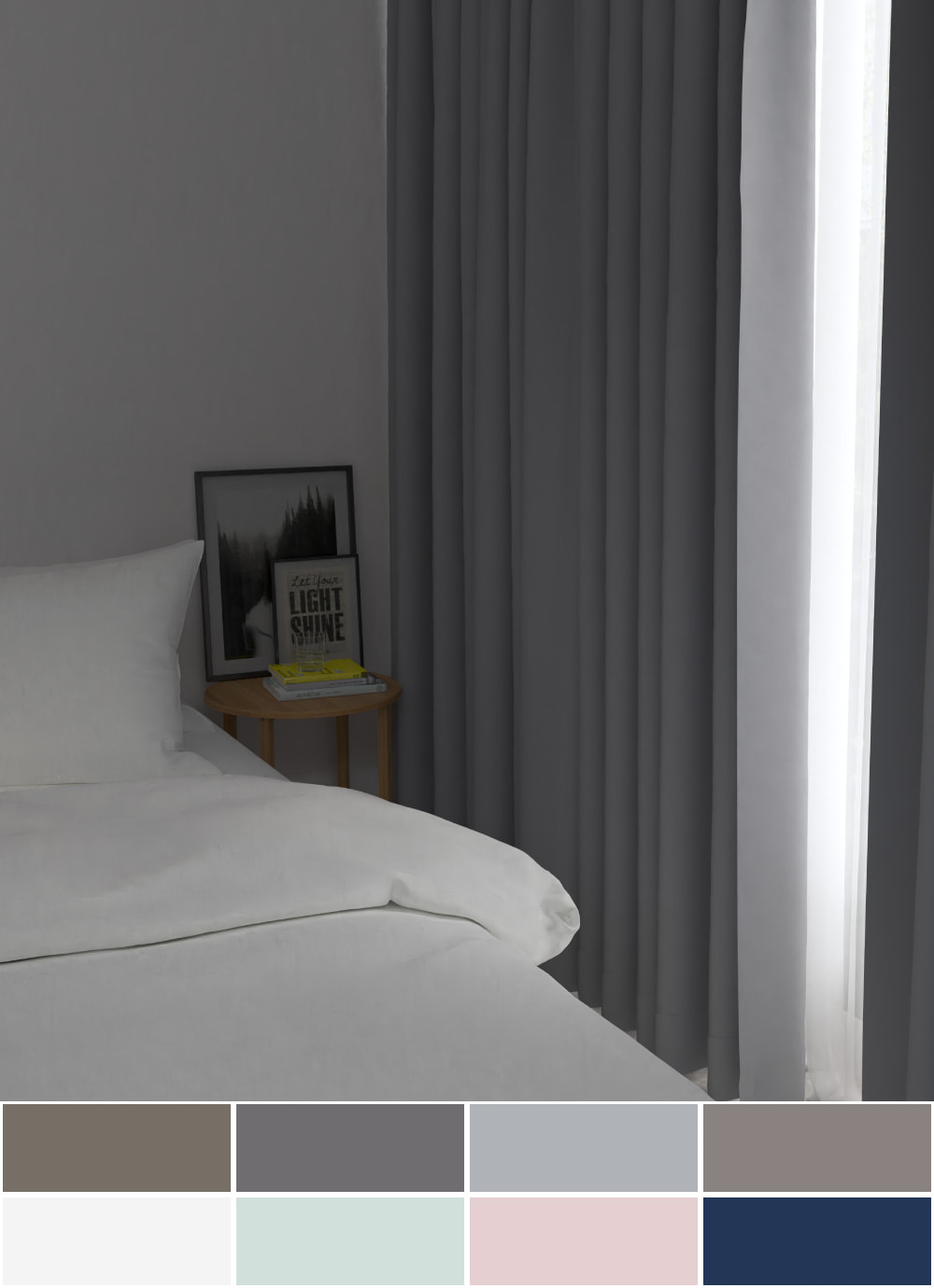 Daydream Shape-memory Blackout Curtain 1 sheet / 2 sheets 8colors