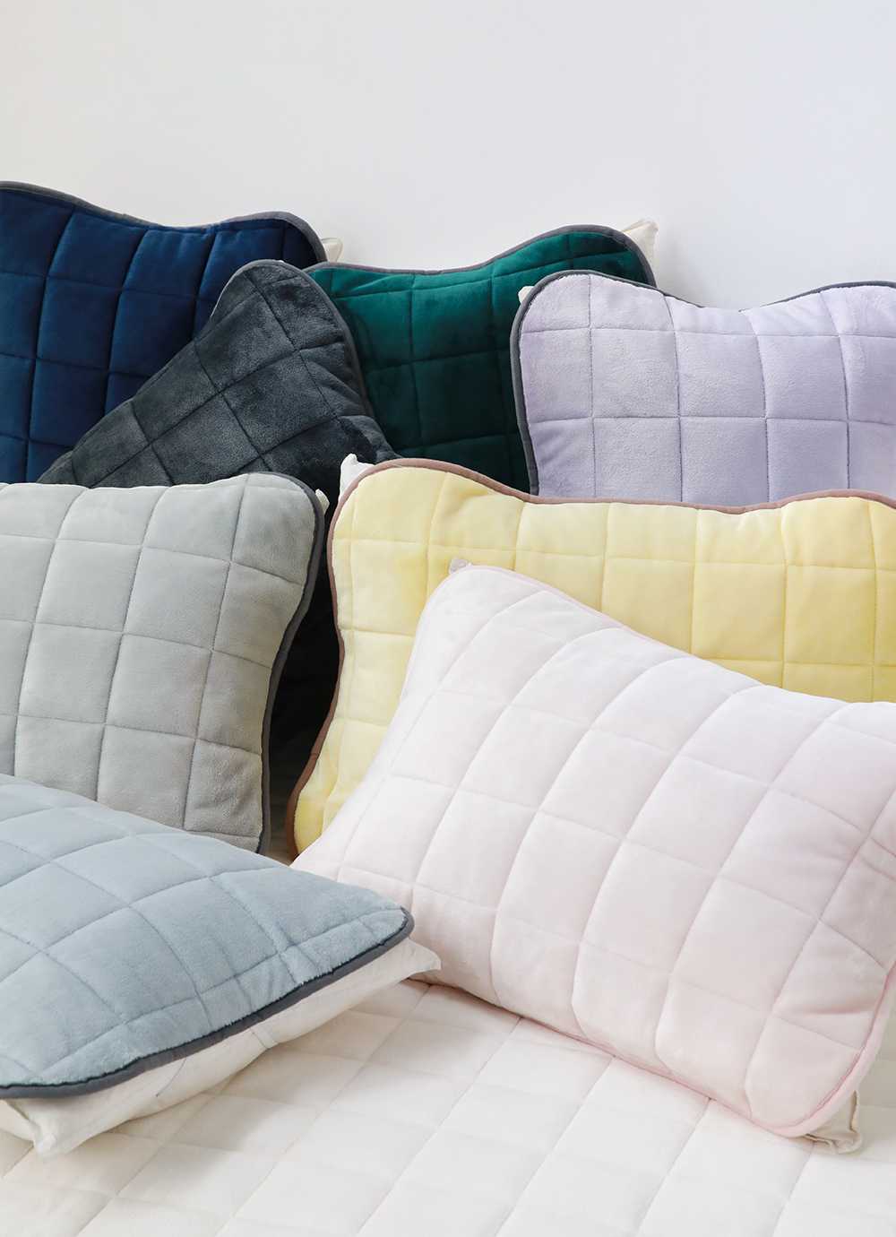 Soul May Long-pile Microfibre banded Pillow Cover 40x60 / 50x70 11colors