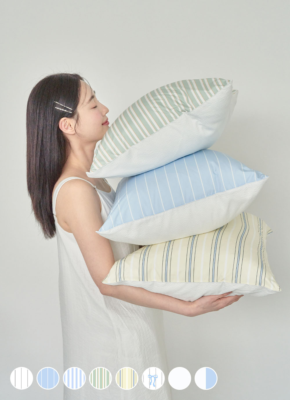 Summer Shield Allergy-care Snow Seersucker Ripple Pillow Cover 50x70 8colors