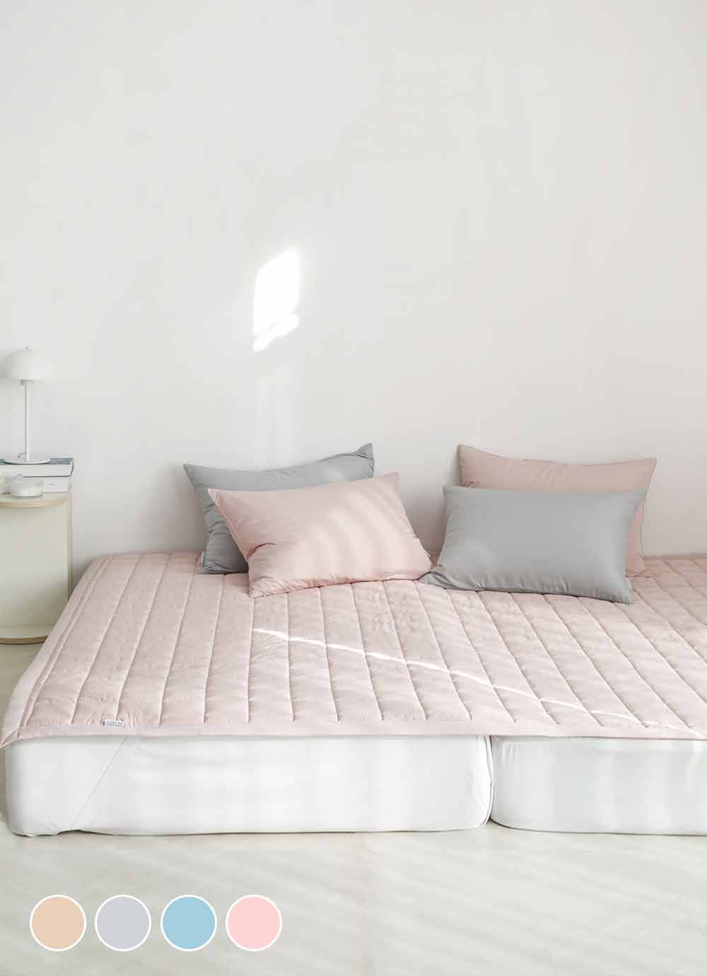 Dreamwell Allergy-care Fitted Family Bed Pad SS+SS / SS+Q / Q+Q 4colors