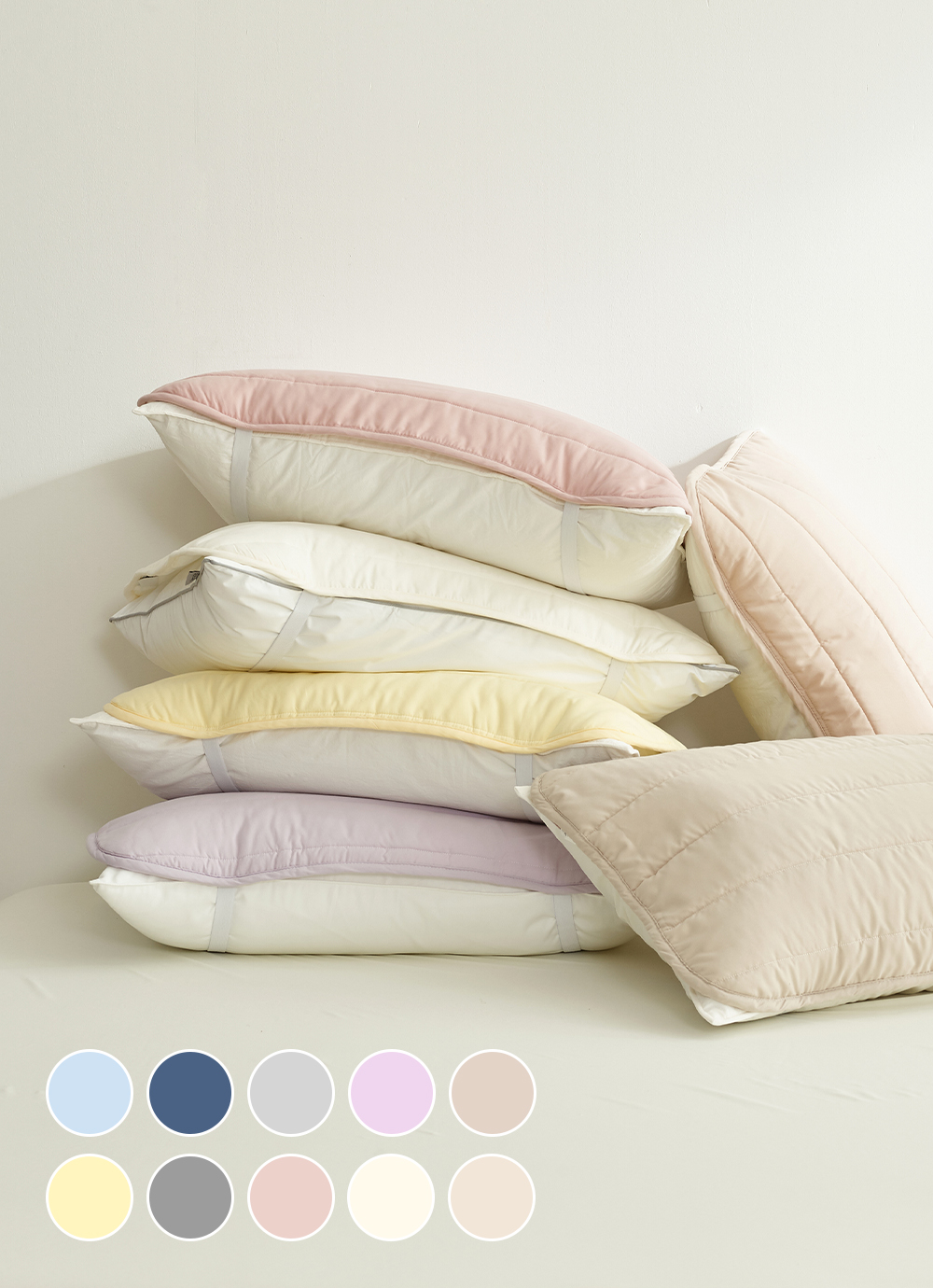 New Days Dust-free Silent banded Pillow Cover 40x60 / 50x70 10colors