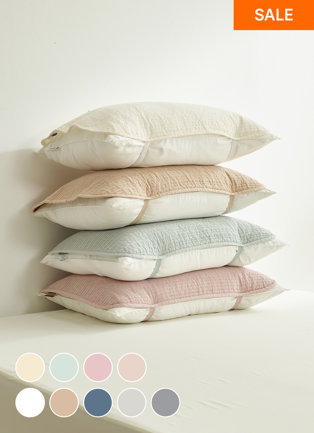 Timeless 60-count Lawn Pigment banded Pillow Cover 30x50 / 40x60 / 50x70 9colors