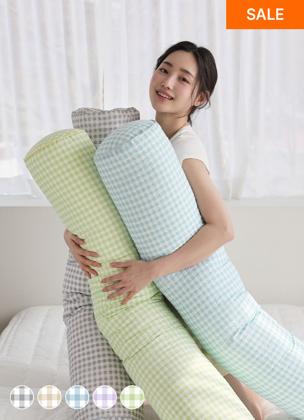 Honey dew Seersucker Ripple summer Body Pillow 5colors