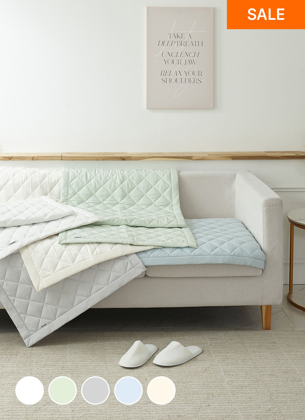Drizzle Washed Allergy-care Sofa Pad 5colors
