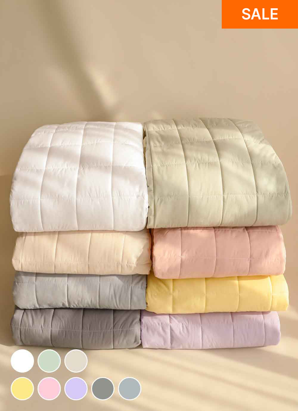 Super Cotton 60-count High-density Pure Cotton Quilted Mattress Cover SS / Q / small K / K / LK 8colors