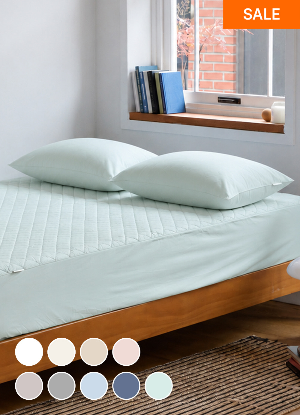 Cotton Bell 40-count High-density Pure Cotton Quilted Mattress Cover SS / Q /  small K / K / LK 10colors