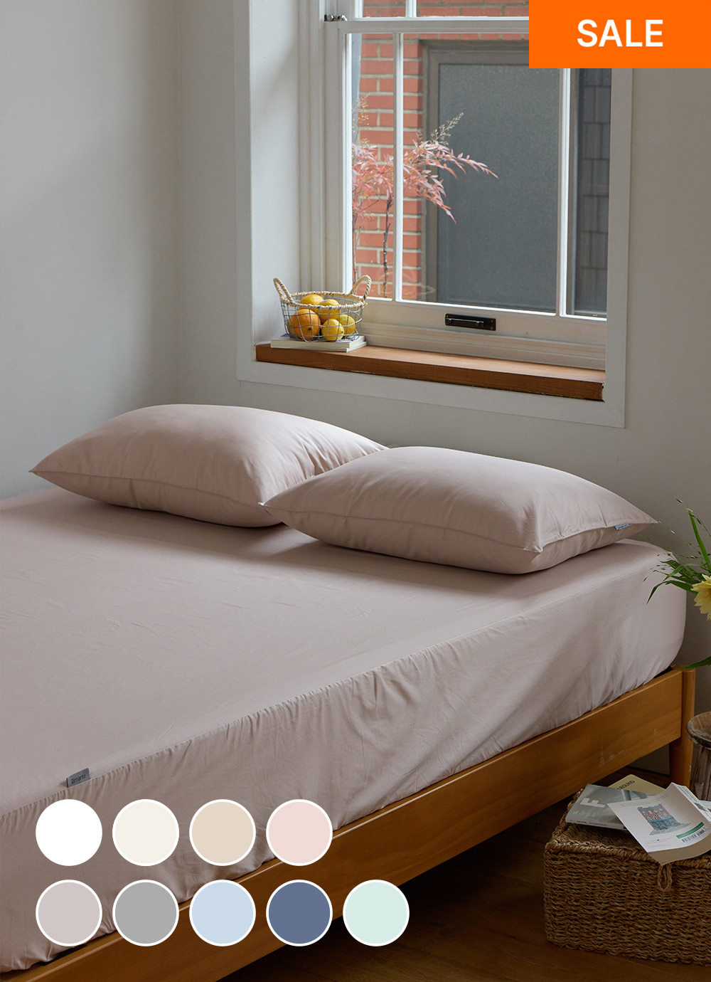 Cotton Bell 40-count High-density Pure Cotton Single-layer Mattress Cover SS / Q / small K / K / LK 10colors