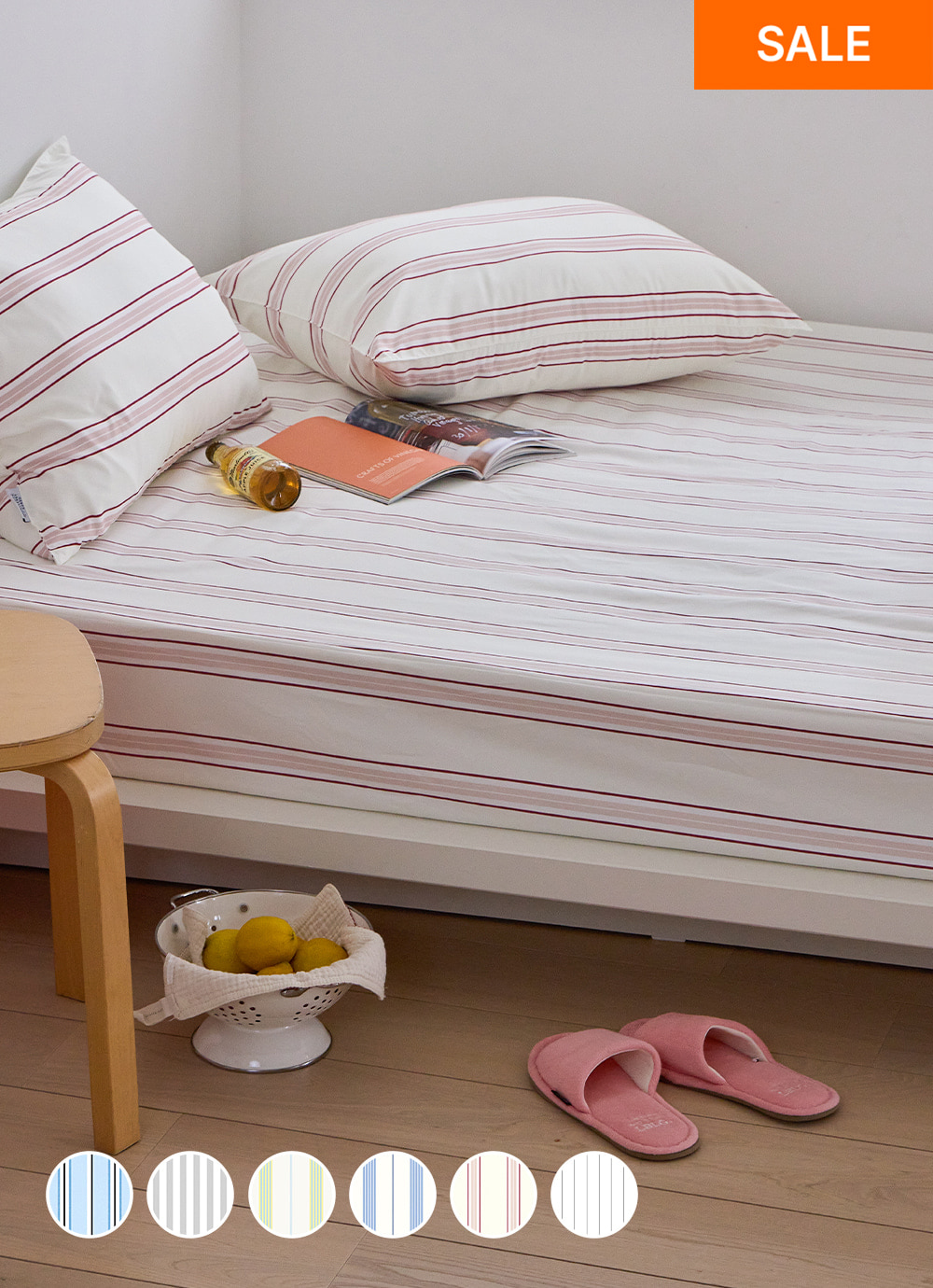 Dreamwell stripe Allergy-care Single-layer Mattress Cover SS / Q / small K / K / LK 6colors