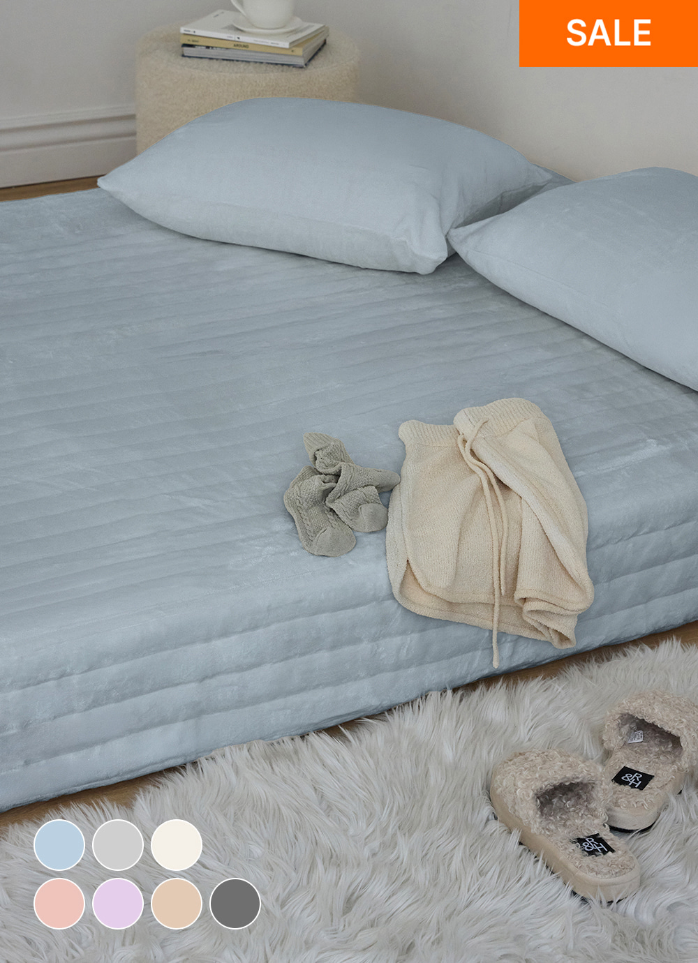 Soul May Long-pile Microfibre All-in-One Quilted Mattress Cover SS / Q / small K / K / LK 7colors