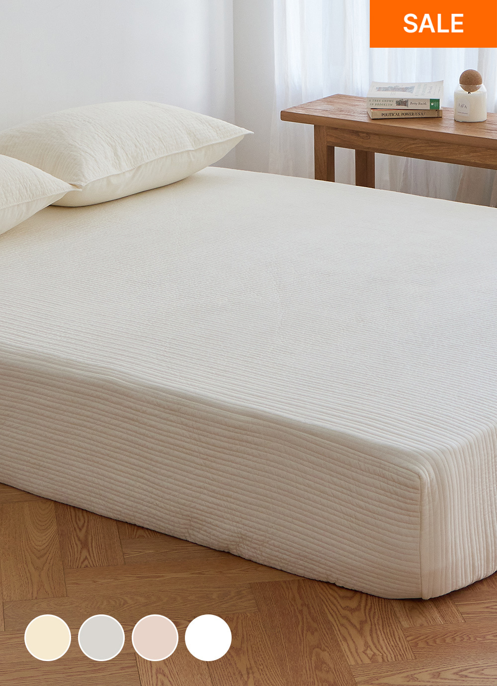 Timeless 60-count Lawn Pigment All-in-One Quilted Mattress Cover SS / Q / small K / K / LK 4colors