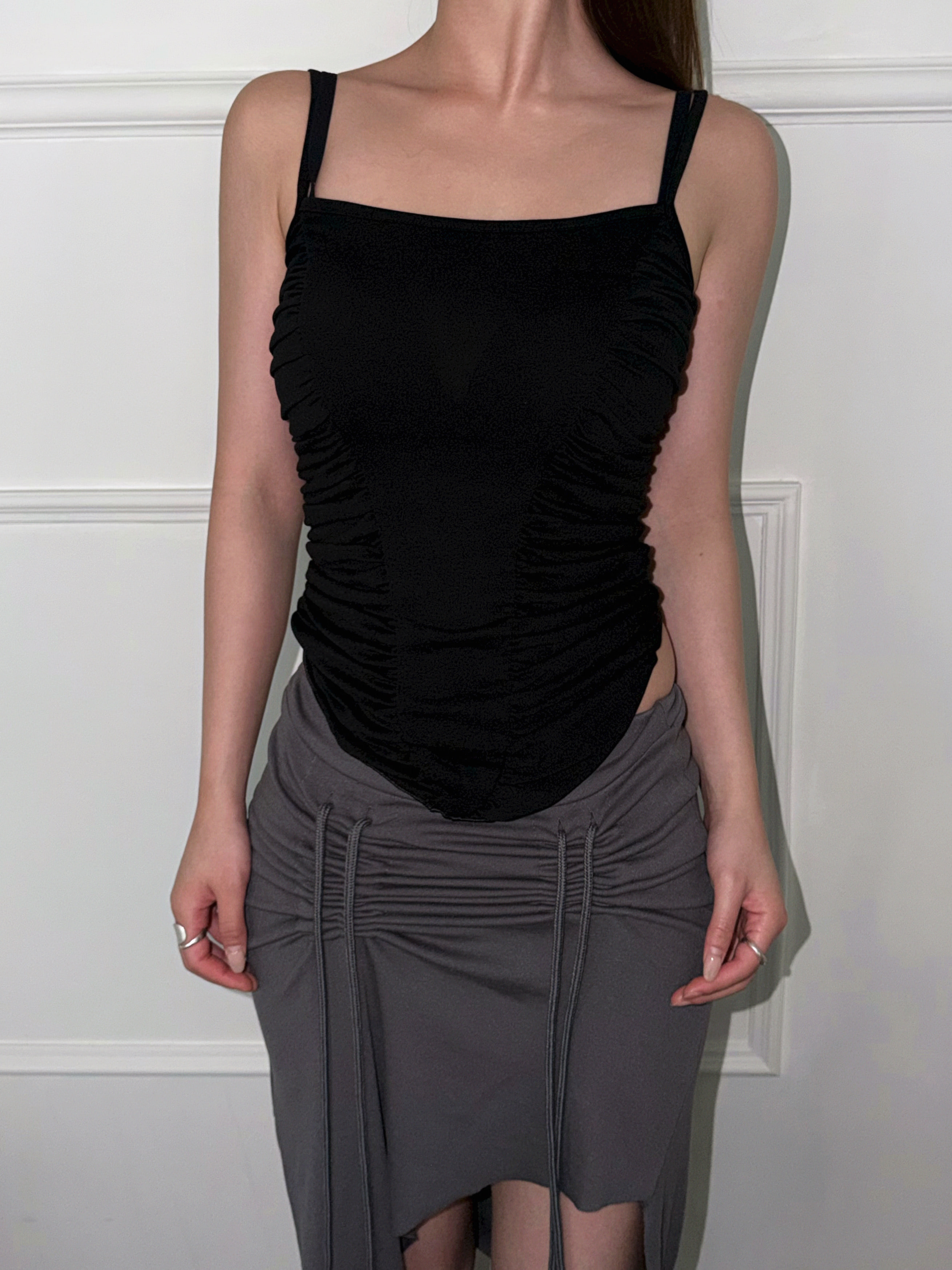Swim Shirring Sleeveless Top 4 color 스윔 셔링 슬리브리스 4color