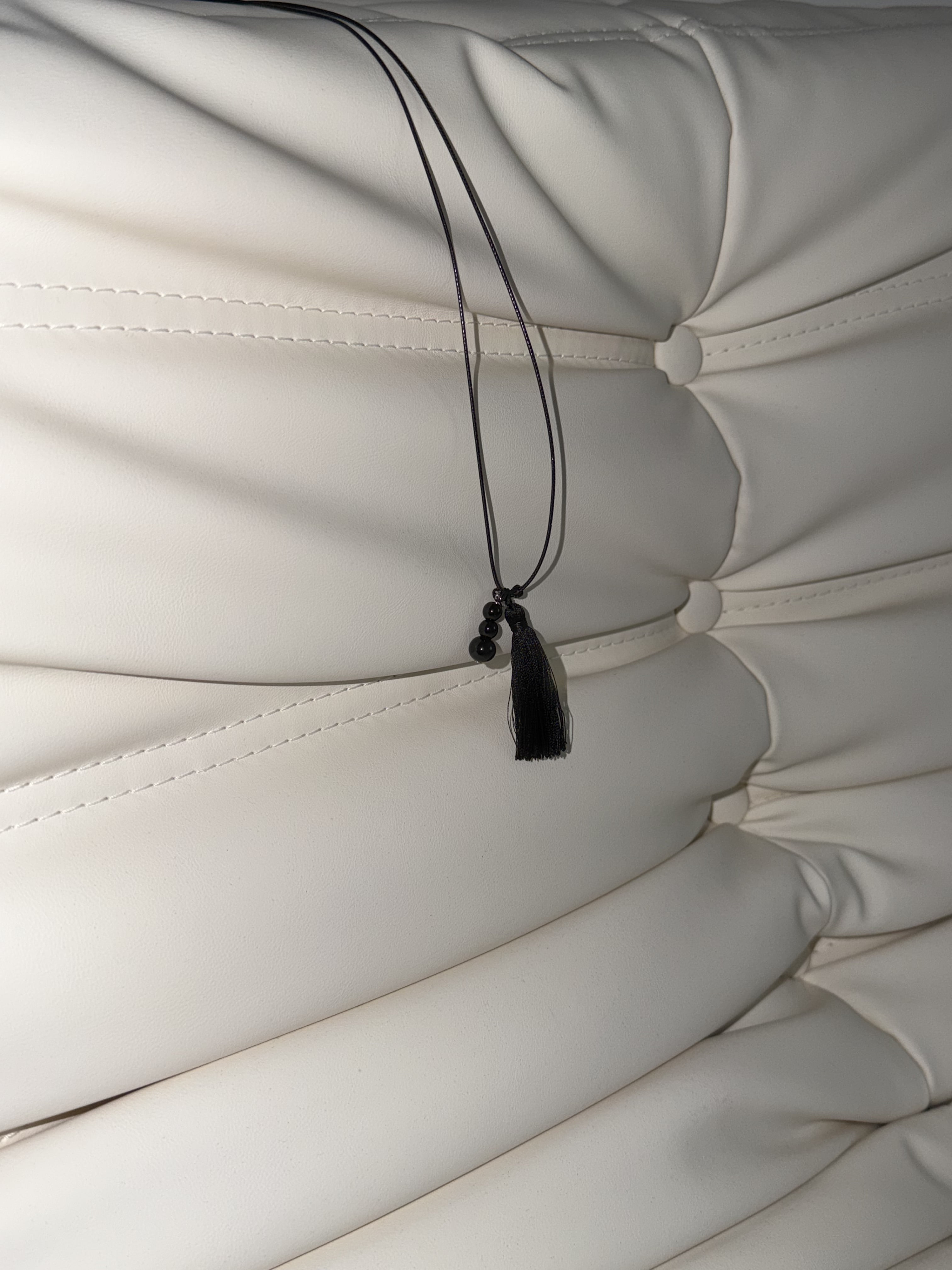 Sol Black Bead Long Necklace