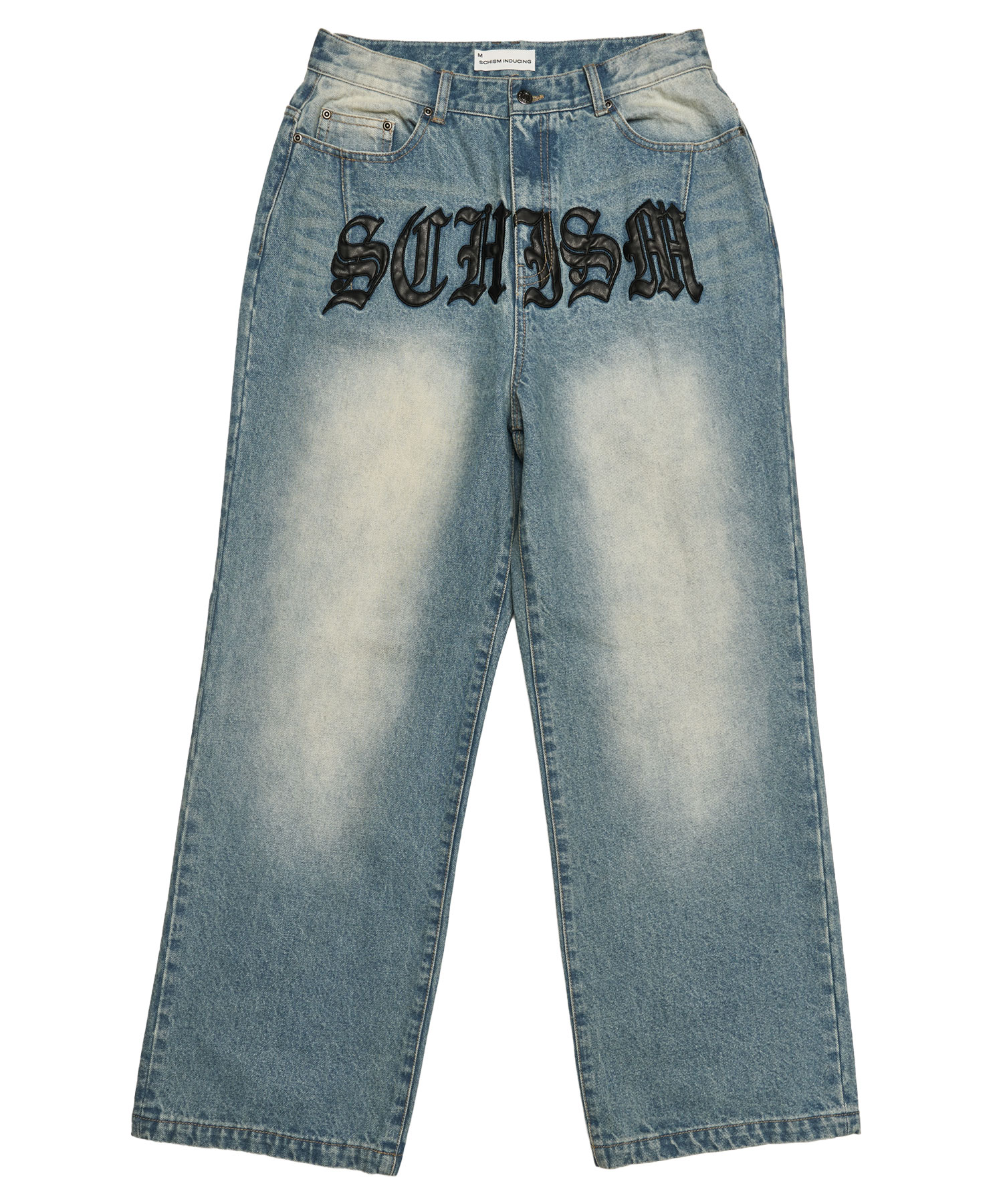 【SCHISM INDUCING】SCHISM PATCH JEANS BLUE 2colors SCHISM PATCH JEANS BLUE - SCHISM INDUCING