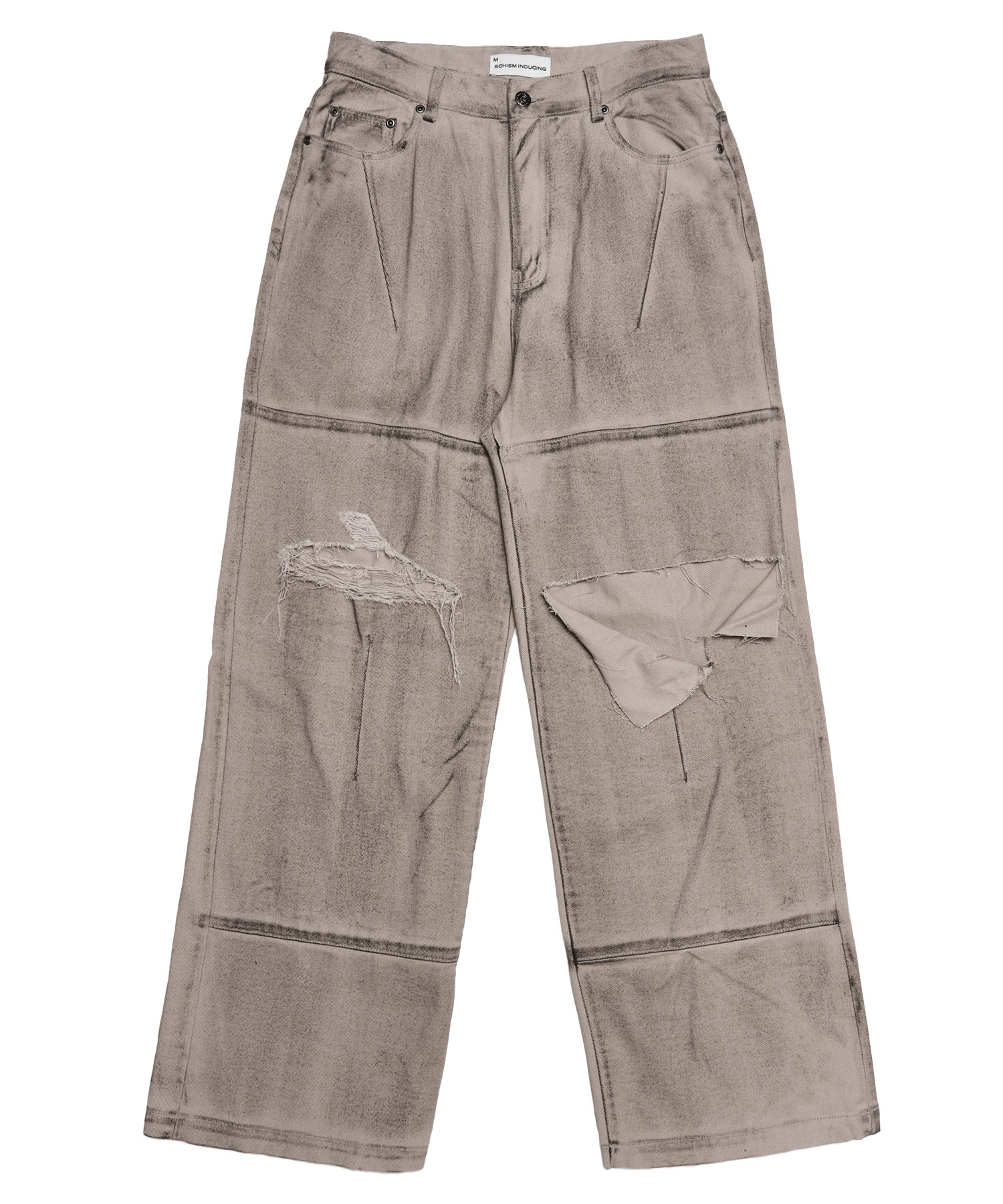 パンツ SCHISM INDUCING MUSINSA公式 | SCHISM INDUCING RIPPED BIKER PANTS MUD