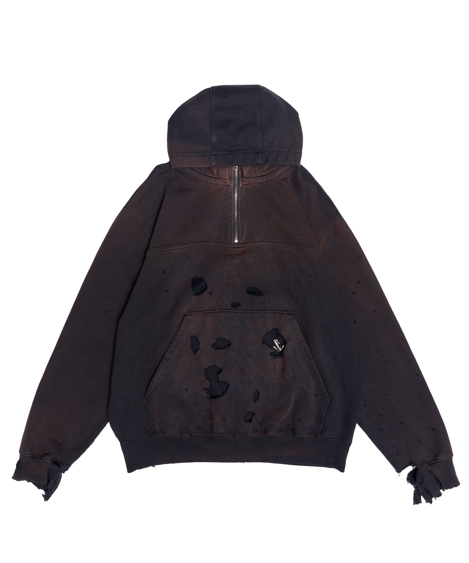 ★SCHISM INDUCING★BORO SWEATSHIRT BORO HOODIE NAVY - SCHISM INDUCING