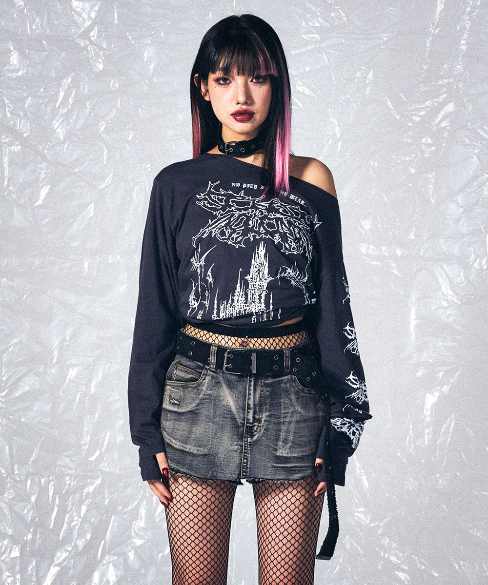 DOUBLE EYELET BELT CHARCOAL - SCHISM INDUCING