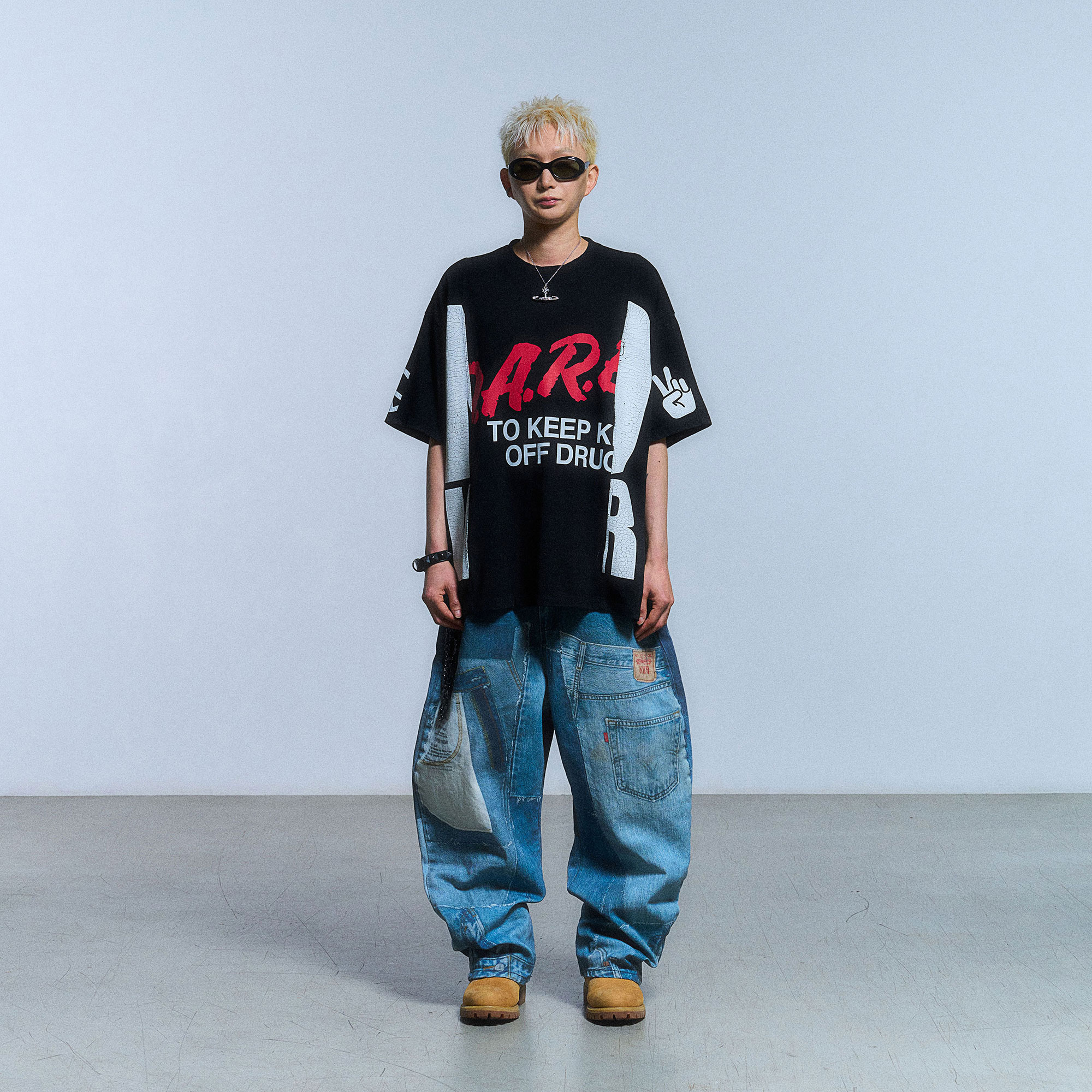 ◆SCHISM INDUCING◆ FAKE REWORKED T SHIRTIVORY SB4TS21IV SALE - T SHIRT - SCHISM INDUCING