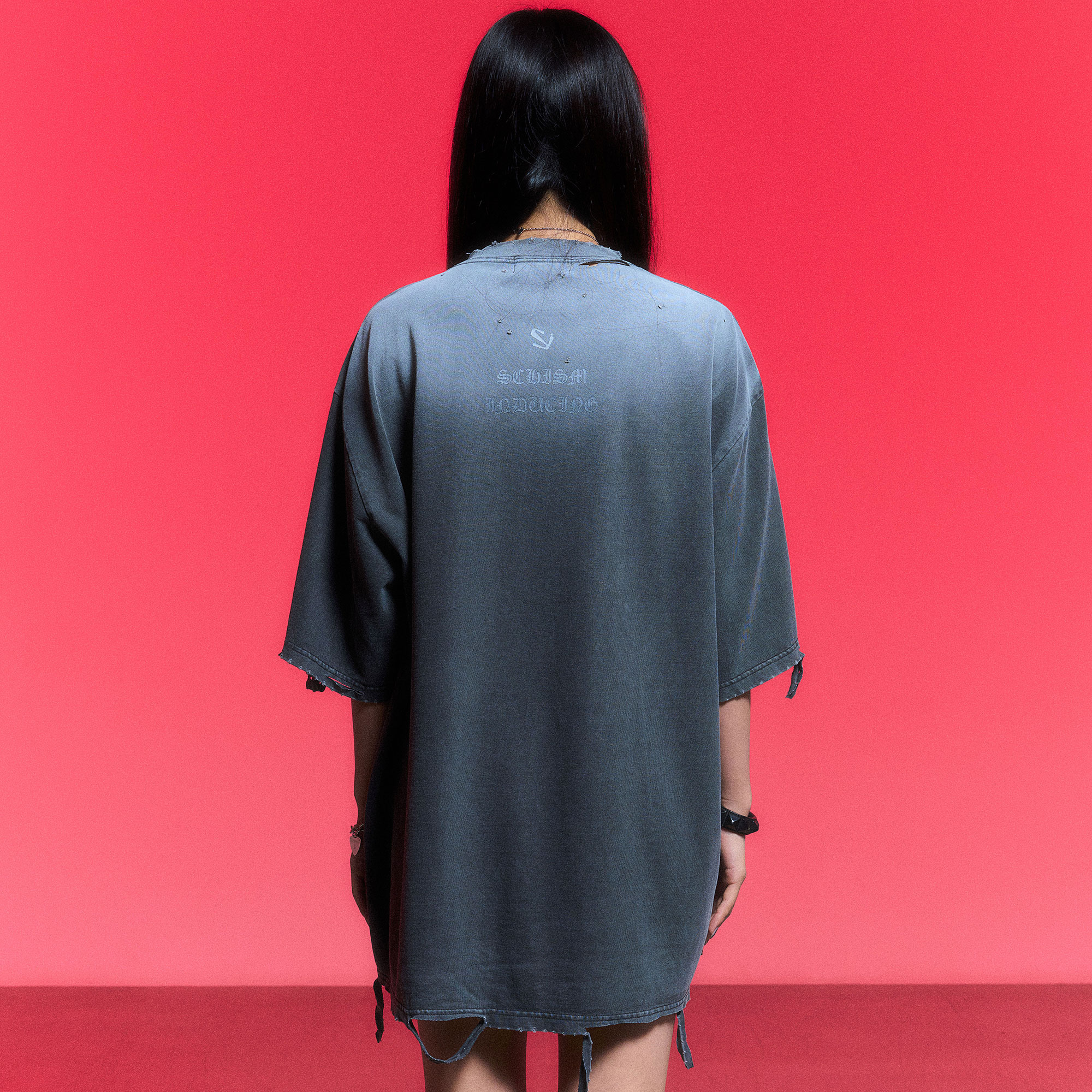 BORO T SHIRT_CHARCOAL - SCHISM INDUCING