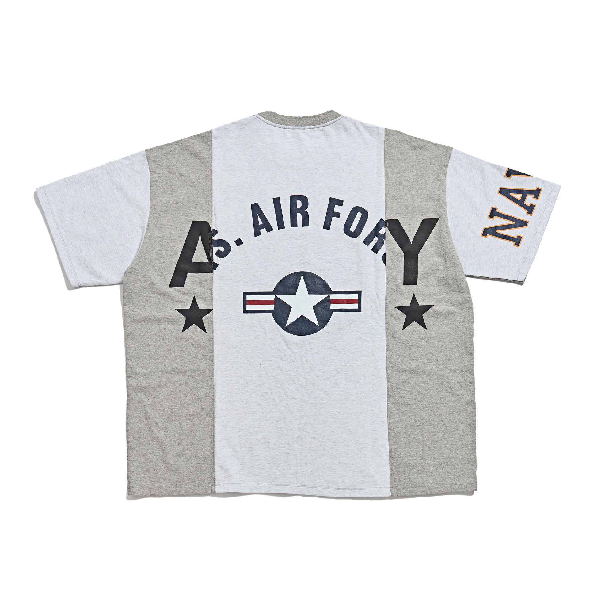 ◆SCHISM INDUCING◆ FAKE REWORKED T SHIRTIVORY SB4TS21IV FAKE REWORKED T SHIRT_GREY - SCHISM INDUCING