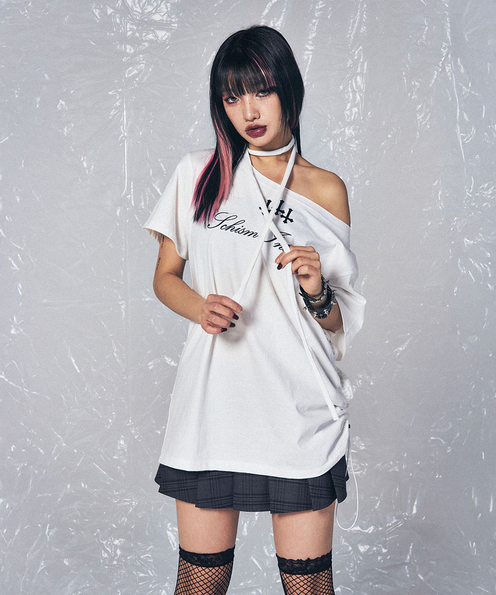 ◆SCHISM INDUCING◆ CROSS STRING T SHIRT WHITE SB9TS24WH CROSS STRING T SHIRT WHITE [8차 리오더] - SCHISM INDUCING