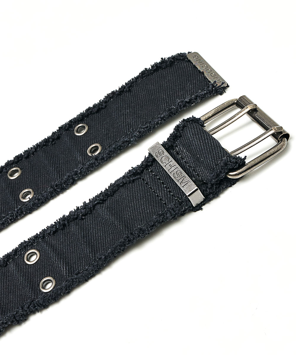 [SCHISM INDUCING] DOUBLE EYELET BELT /追跡付 DOUBLE EYELET BELT CHARCOAL - SCHISM INDUCING