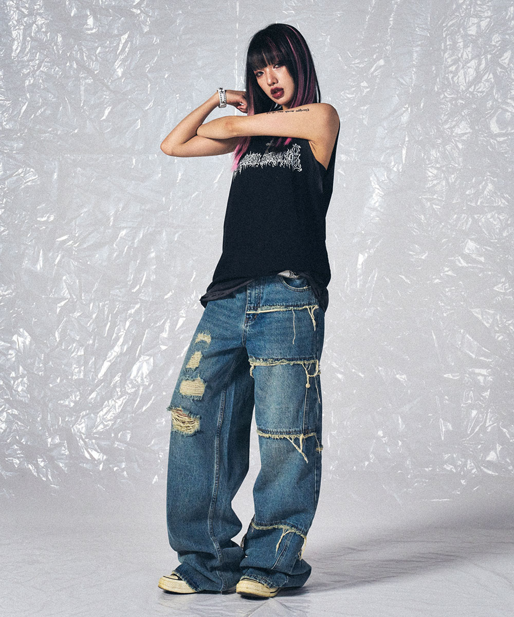 SCHISM INDUCING ■ TWELVE GOLD JEANS TWELVE GOLD JEANS GREY - SCHISM INDUCING