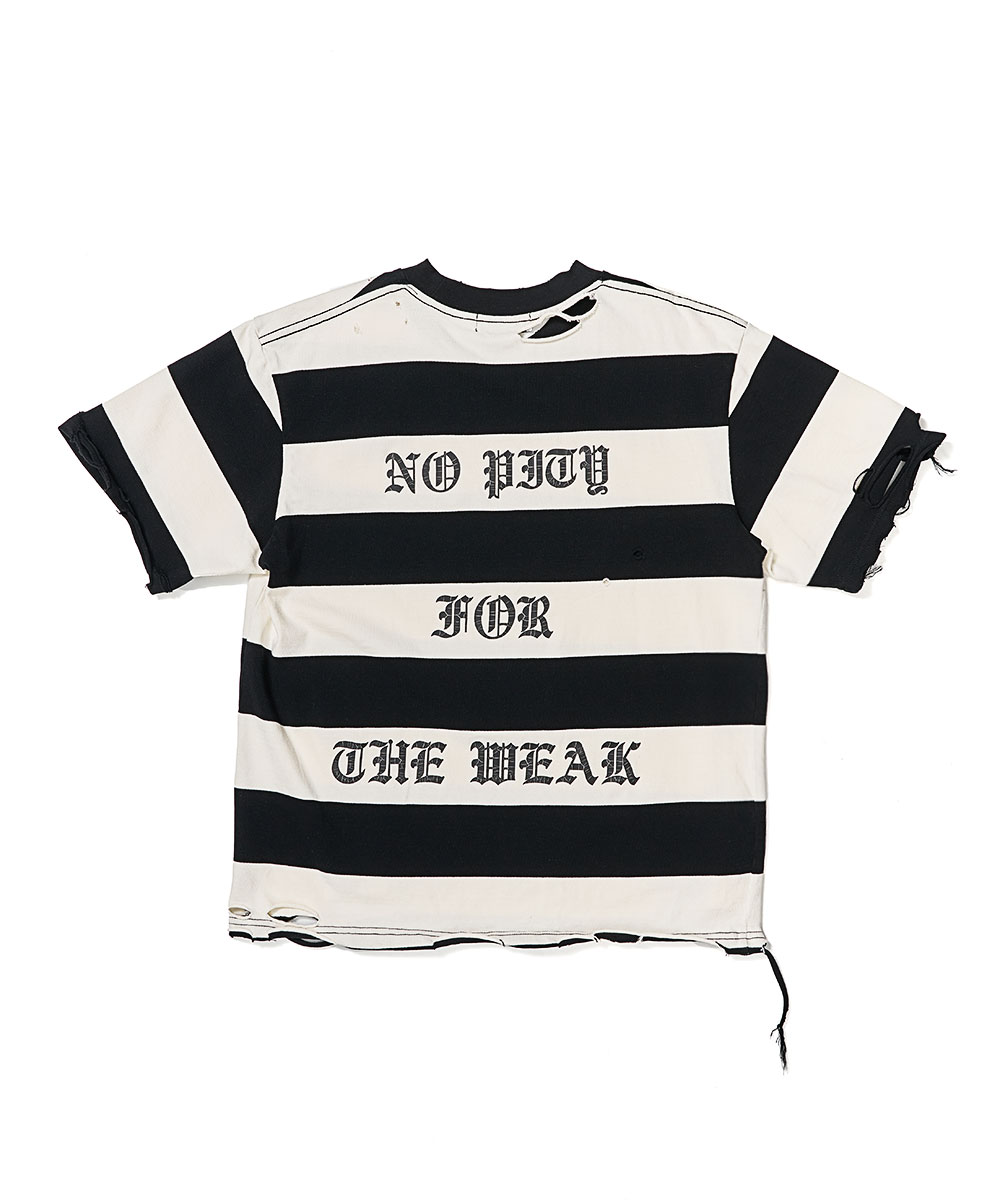 BORO STRIPE T SHIRT BLACK (REFURB) - SCHISM INDUCING