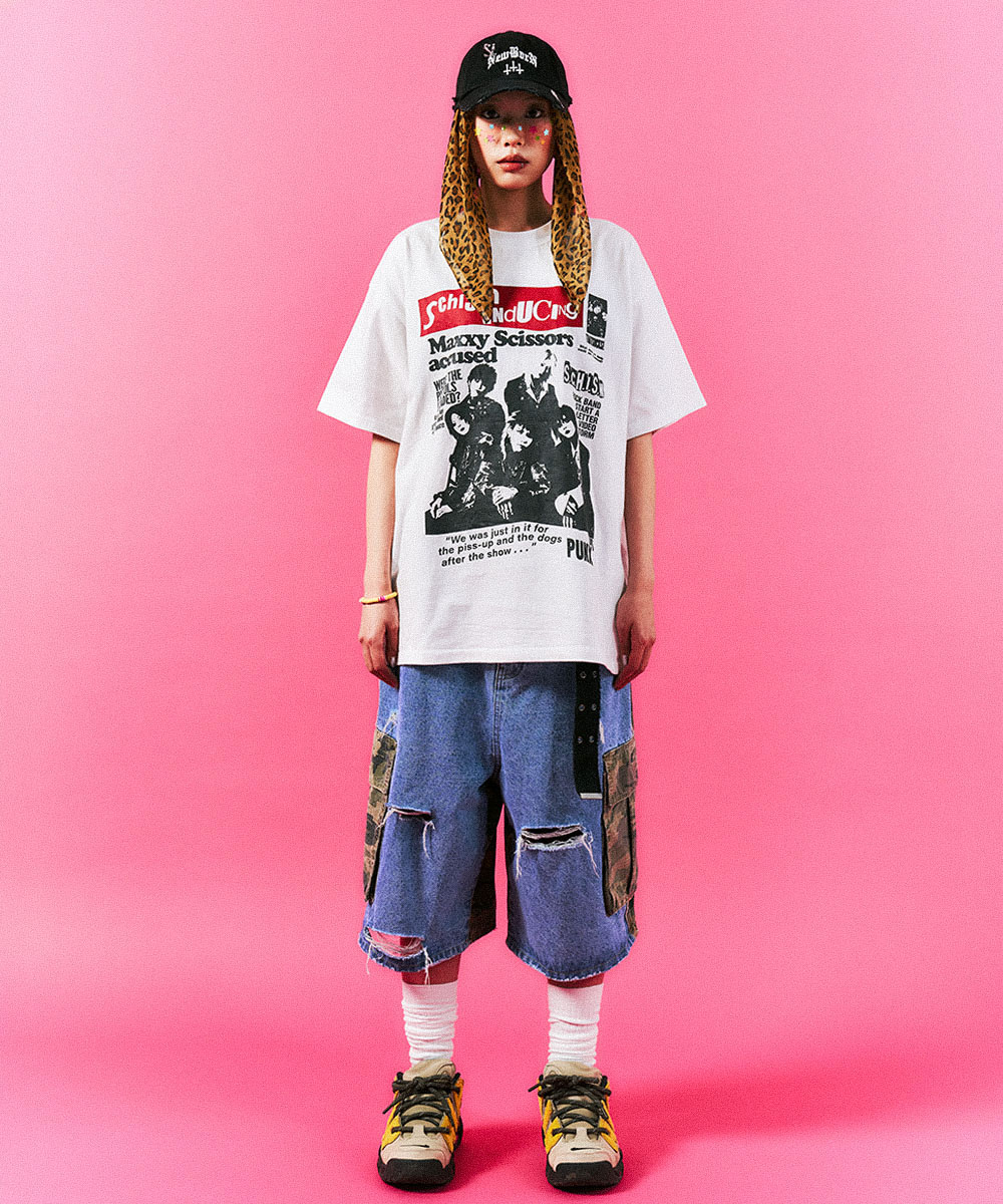 [SCHISM INDUCING] MALICE PISTOLS T SHIRT /追跡付 MALICE PISTOLS T SHIRT WHITE - SCHISM INDUCING