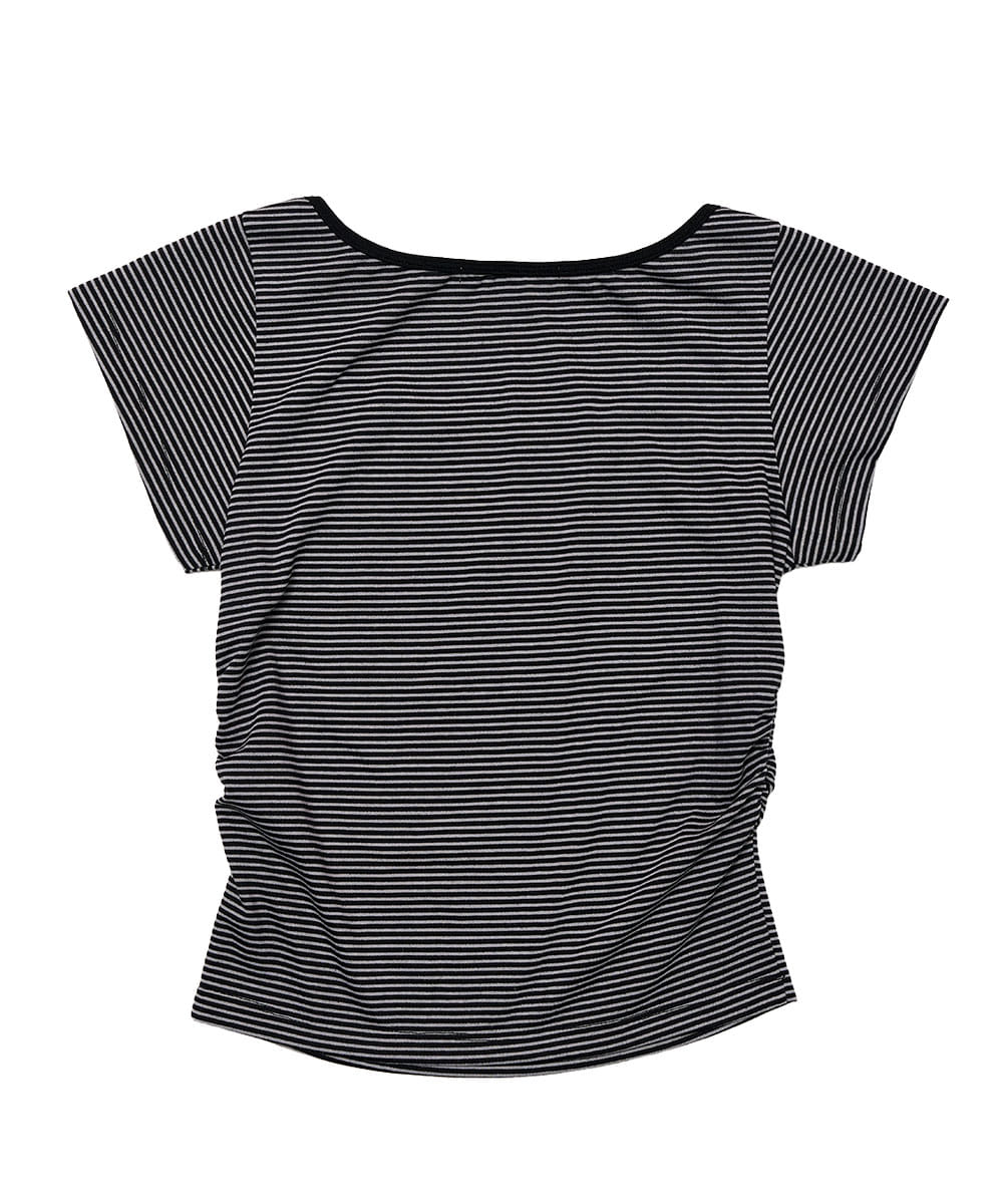 스키즘 인듀싱(SCHISM INDUCING) HF SHIRRING T SHIRT BLACK
