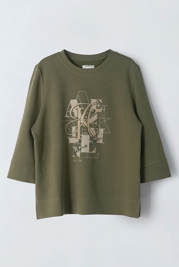 [앤클라인]레터링 하프 소매 티셔츠 N3FN28