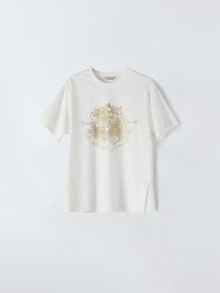 [앤클라인]실켓 플라워 프린팅 티셔츠 N4GM48