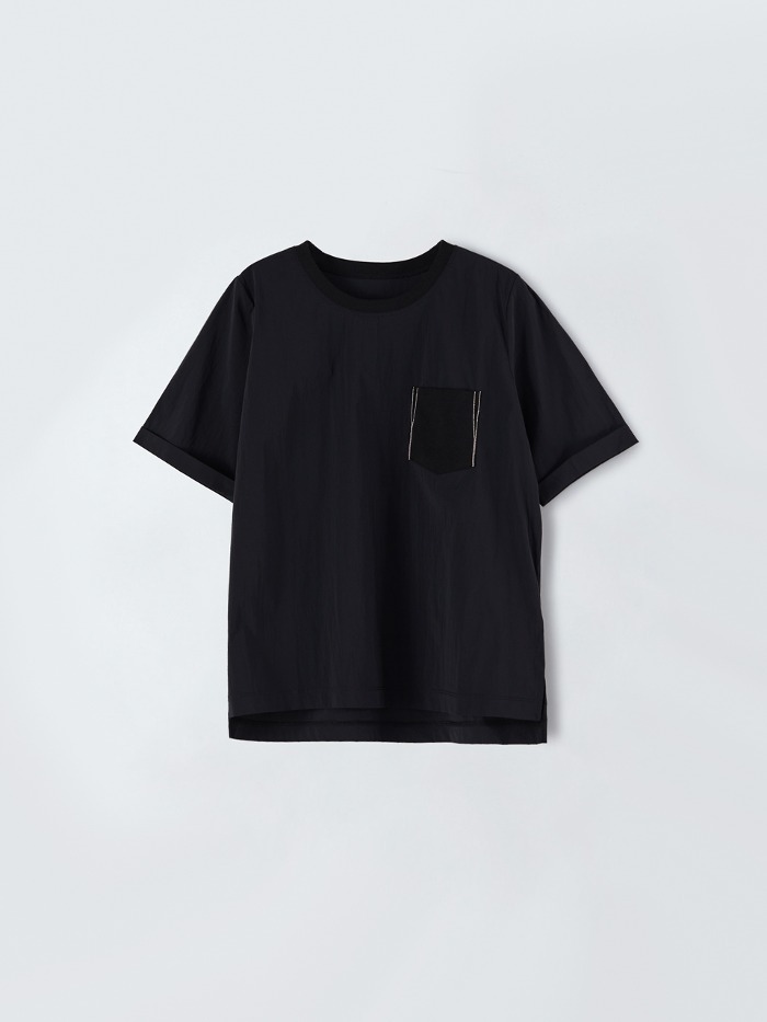 [앤클라인]나일론 오버핏 티셔츠 E4GM18
