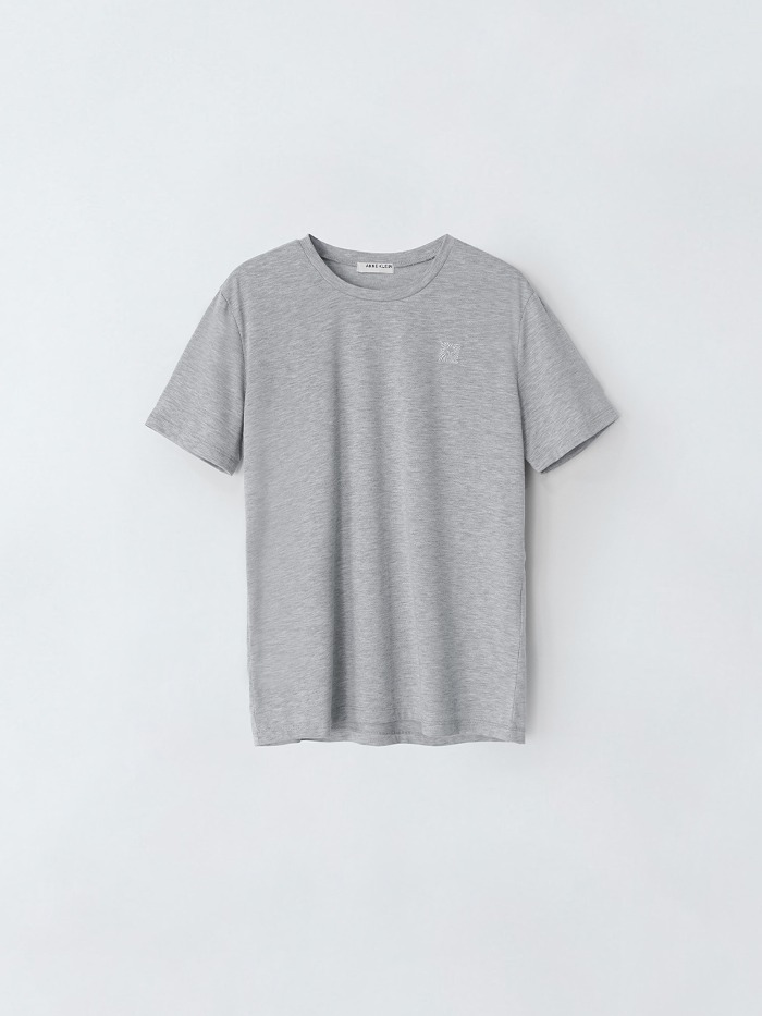 [앤클라인]멜란지 라이언 자수 티셔츠 O4GM16