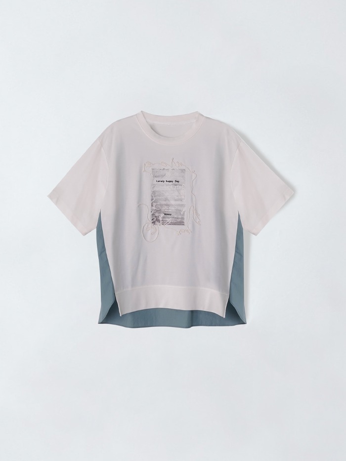 [앤클라인]패치 플레이 티셔츠 E4GM39