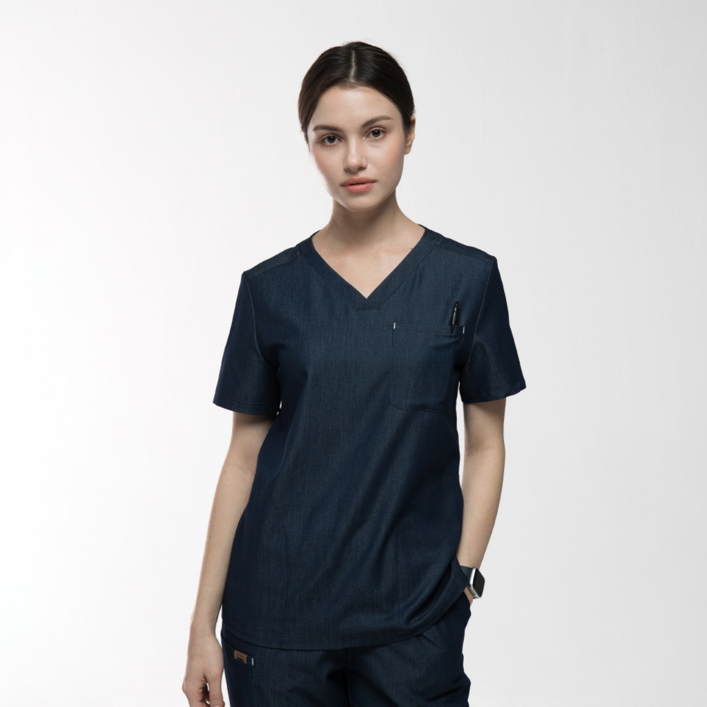 ATVLO PRIMO™ Lucy / Denim Scrubs Top