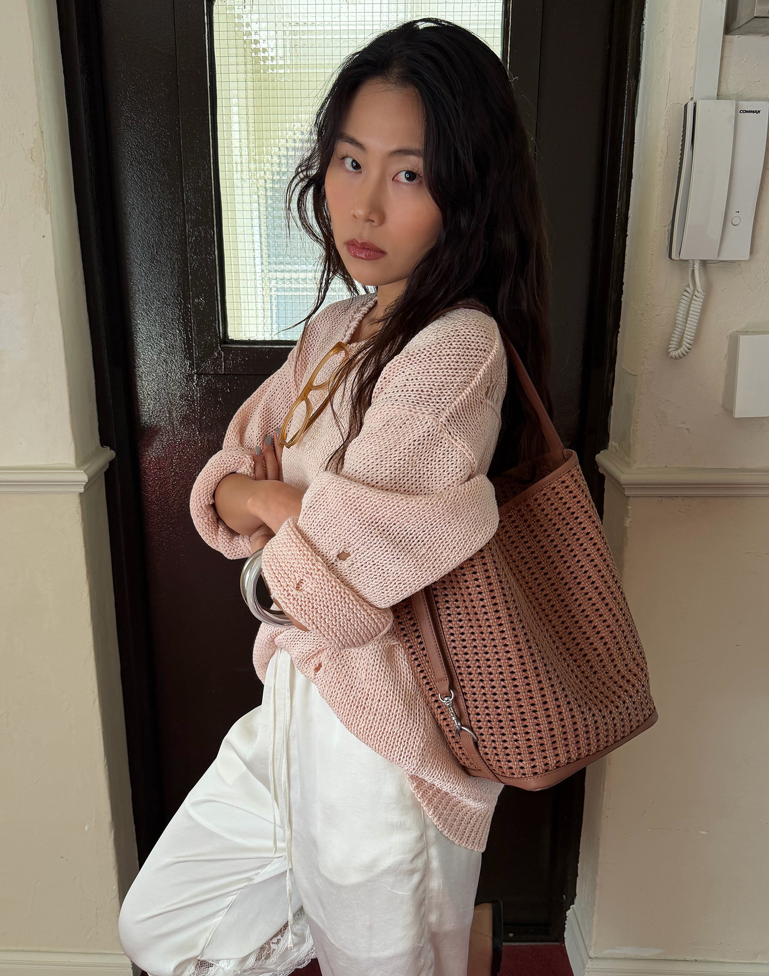 [PANIER] 파니에 메쉬 숄더백L (Brown)