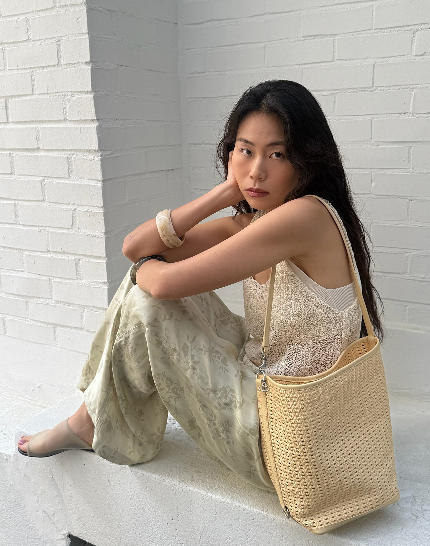 [PANIER] 파니에 메쉬 숄더백L (Butter)