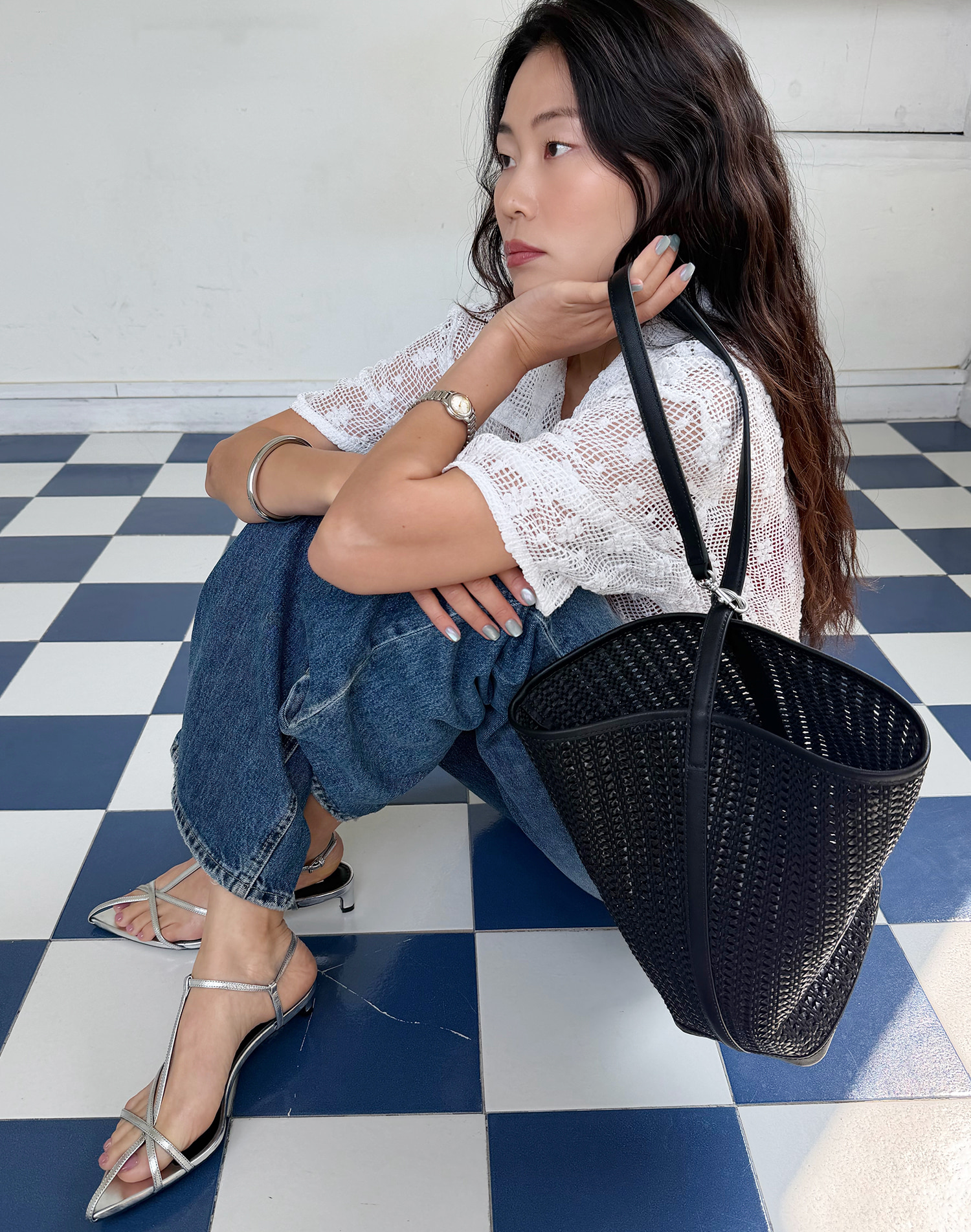 [PANIER] 파니에 메쉬 숄더백L (Black)