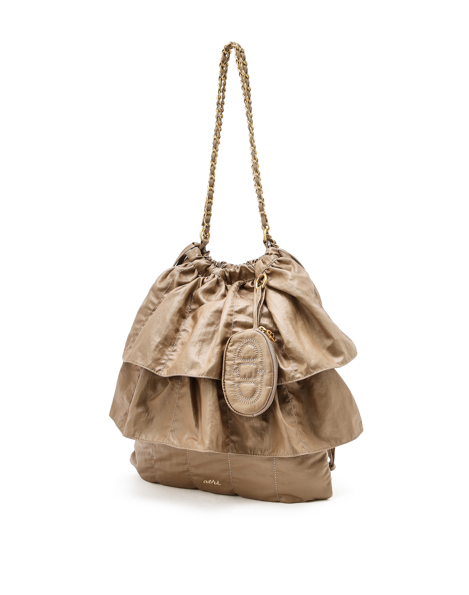 [FRILL] Frill Dupeskin Chain Backpack and Shoulder Bag M (Beige)