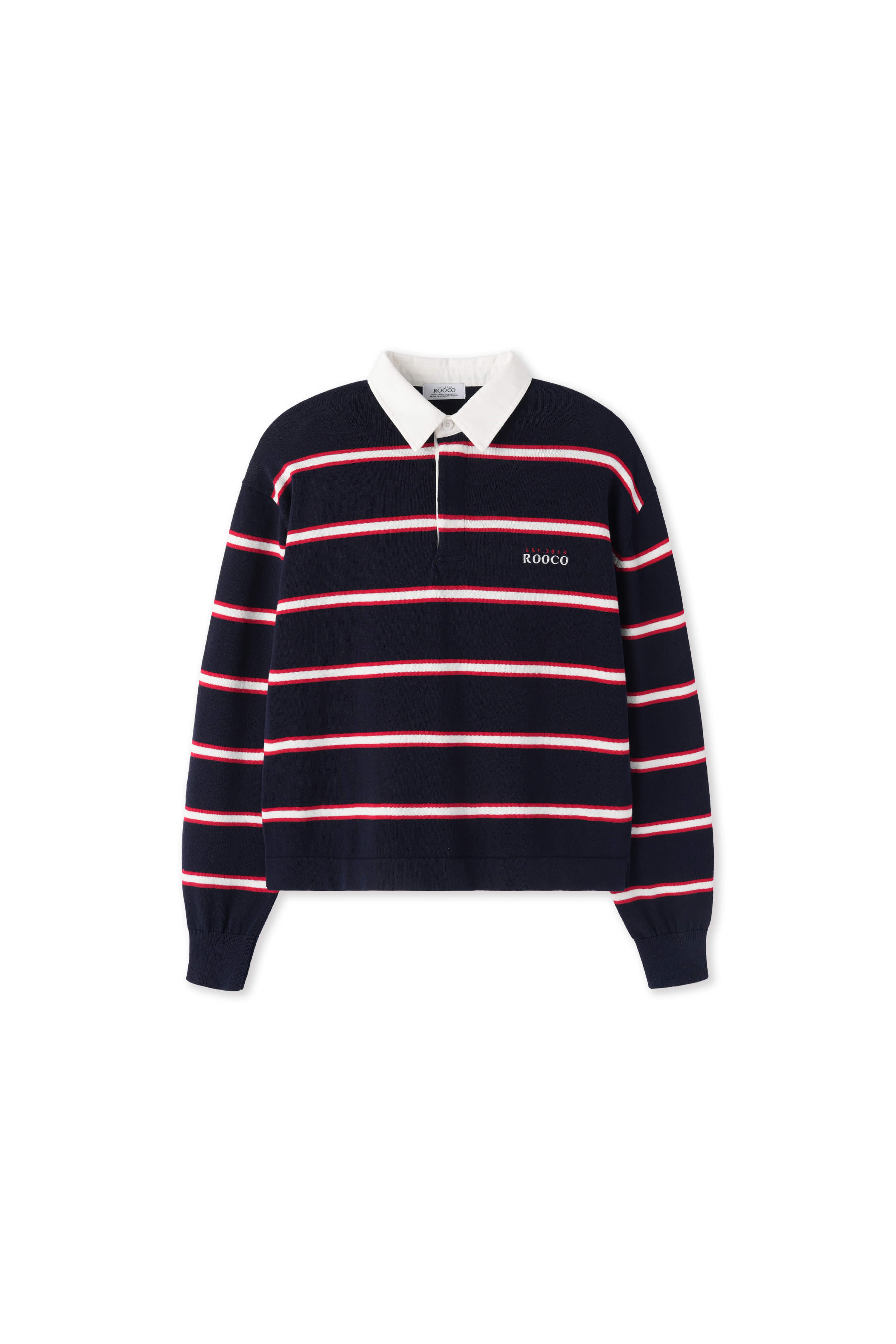 [BEST] ROOCO Striped Rugby Knit NAVY RED ★ - 루코
