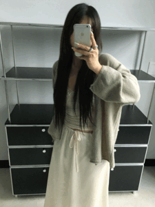 온드 브이넥 루즈핏 간절기 여리 가디건